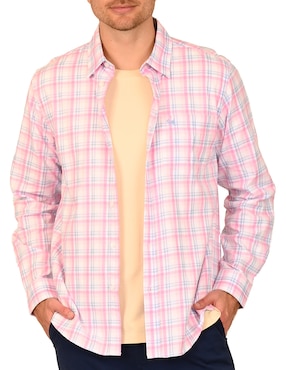 Sobrecamisa casual Ferrioni de algodón manga larga para hombre