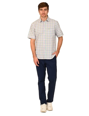 Camisa casual Ferrioni de algodón manga corta para hombre