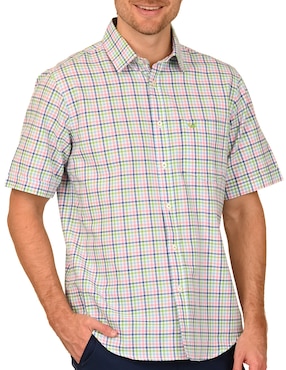 Camisa casual Ferrioni de algodón manga corta para hombre