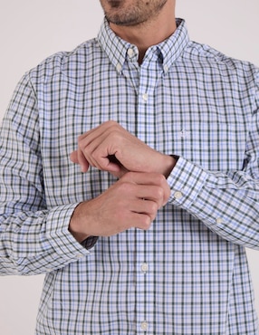 Camisa de vestir Dockers de algodón manga larga para hombre