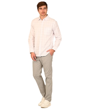 Camisa casual Ferrioni de algodón manga larga para hombre