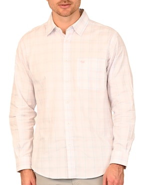 Camisa casual Ferrioni de algodón manga larga para hombre