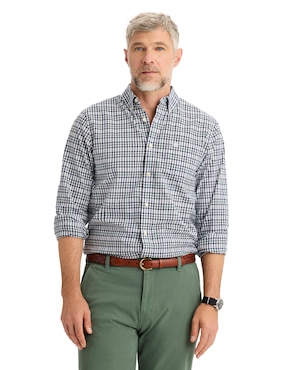 Camisa de vestir Dockers de algodón manga larga para hombre