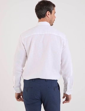Camisa casual cubavera de lino manga larga para hombre