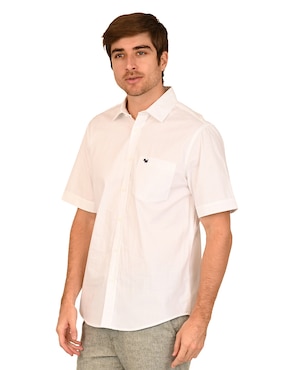 Camisa casual Ferrioni de algodón manga corta para hombre