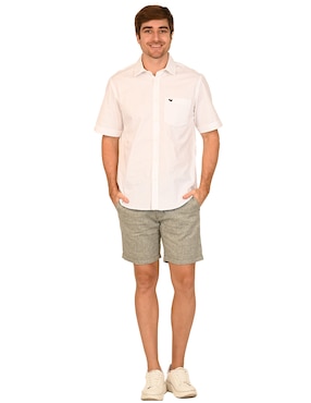 Camisa casual Ferrioni de algodón manga corta para hombre