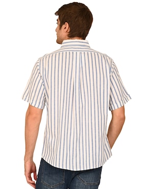 Camisa casual Ferrioni de algodón manga corta para hombre