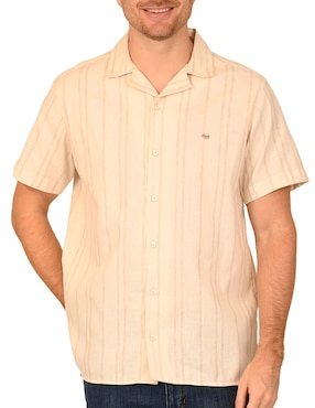Camisa casual Ferrioni de algodón y poliéster manga corta para hombre
