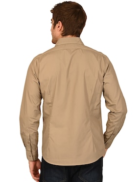 Camisa casual Ferrioni de algodón manga larga para hombre
