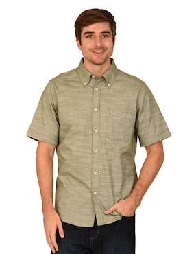 Camisa casual Ferrioni de algodón manga corta para hombre