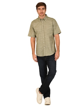 Camisa casual Ferrioni de algodón manga corta para hombre
