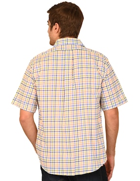Camisa casual Ferrioni de algodón manga corta para hombre