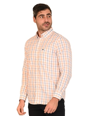 Camisa casual Ferrioni de algodón manga larga para hombre