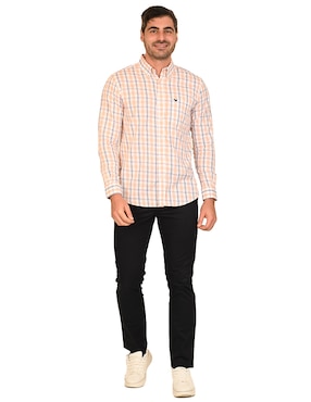 Camisa casual Ferrioni de algodón manga larga para hombre