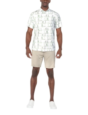 Camisa casual PGA de algodón manga corta para hombre