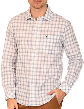 Camisa casual Ferrioni de algodón manga larga para hombre