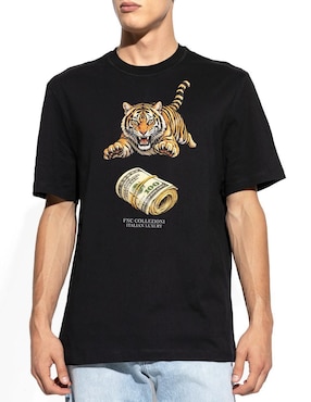 Playera Fnc Collezioni Tiger Money cuello redondo para hombre
