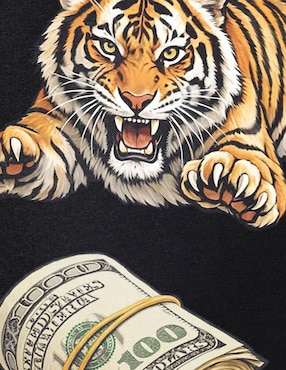 Playera Fnc Collezioni Tiger Money cuello redondo para hombre