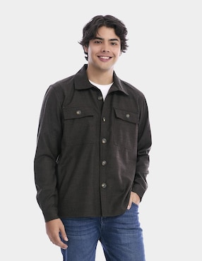 Sobrecamisa casual manga larga para hombre