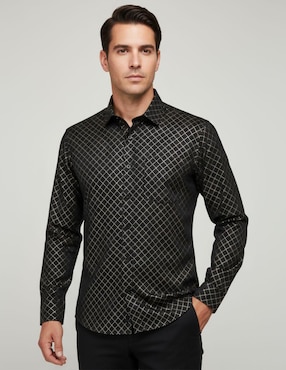 Camisa casual Pavini manga larga para hombre