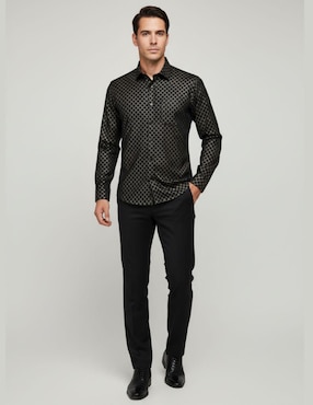 Camisa casual Pavini manga larga para hombre
