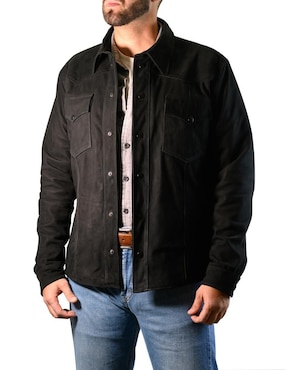 Chamarra casual Tacalero de piel para hombre