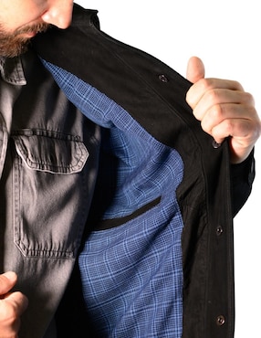 Chamarra casual Tacalero de piel para hombre