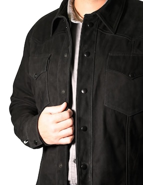 Chamarra casual Tacalero de piel para hombre