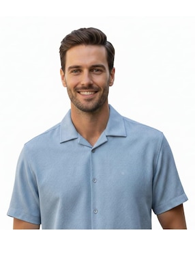 Camisa casual Michel Blanc manga corta para hombre