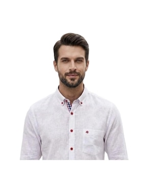 Camisa casual Michel Blanc manga larga para hombre