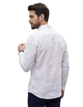 Camisa casual Michel Blanc manga larga para hombre