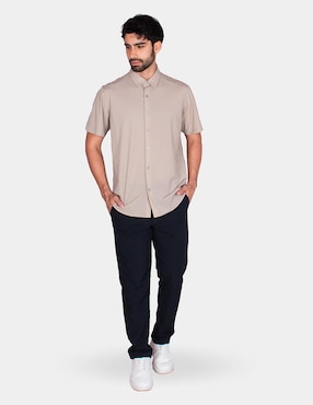 Camisa casual Generra de nylon manga corta para hombre