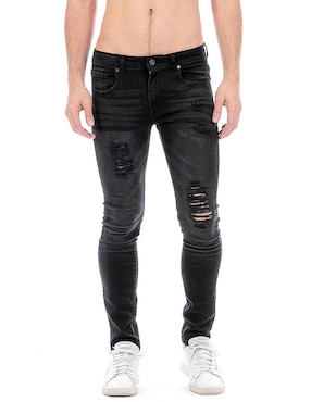 Opp´s Jeans Skinny Lavado Desgastado Para Hombre