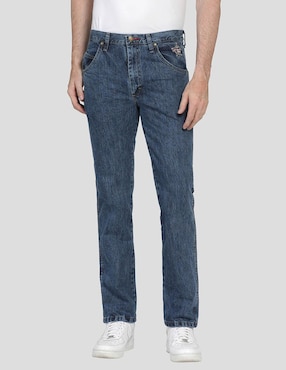 Jeans Amplio Wrangler Deslavado Para Hombre