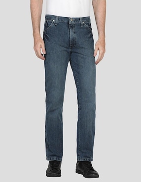 Jeans Slim Wrangler Deslavado Para Hombre