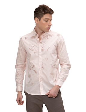 Camisa Casual Generra De Algodón Manga Larga Para Hombre