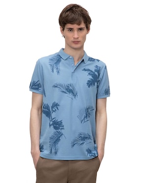 Playera Tipo Polo Generra Estampado Floral Para Hombre