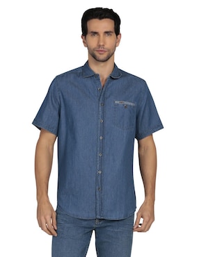 Camisa Casual Lee De Algodón Manga Corta Para Hombre