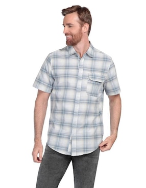 Camisa Casual Lee De Algodón Manga Corta Para Hombre