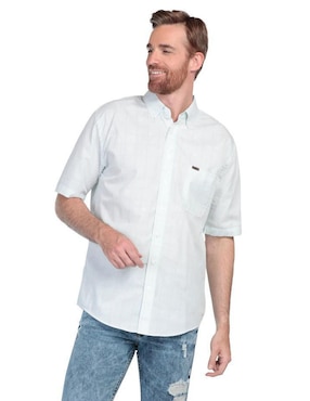 Camisa Casual Lee De Algodón Manga Corta Para Hombre