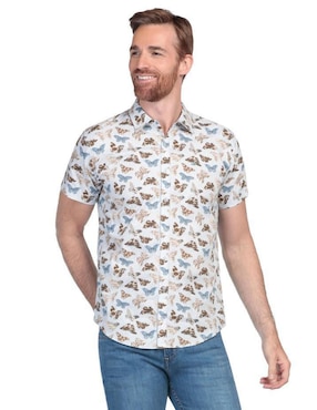 Camisa Casual Lee De Algodón Manga Corta Para Hombre