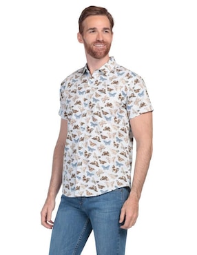 Camisa casual Lee de algodón manga corta para hombre
