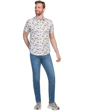 Camisa casual Lee de algodón manga corta para hombre