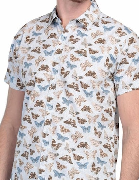 Camisa casual Lee de algodón manga corta para hombre