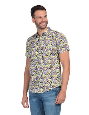 Camisa casual Lee de algodón manga corta para hombre