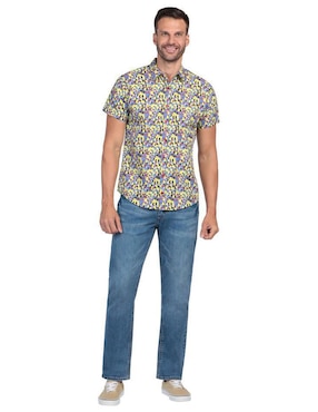 Camisa casual Lee de algodón manga corta para hombre