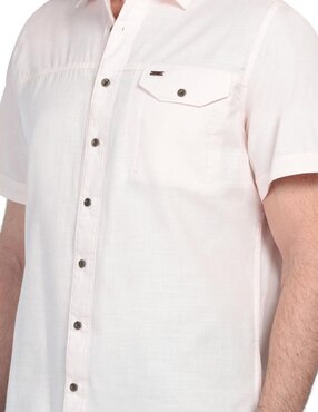Camisa casual Lee de algodón manga corta para hombre
