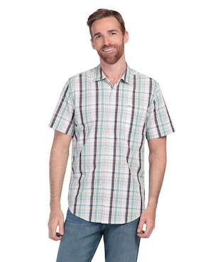 Camisa Casual Lee De Algodón Manga Corta Para Hombre