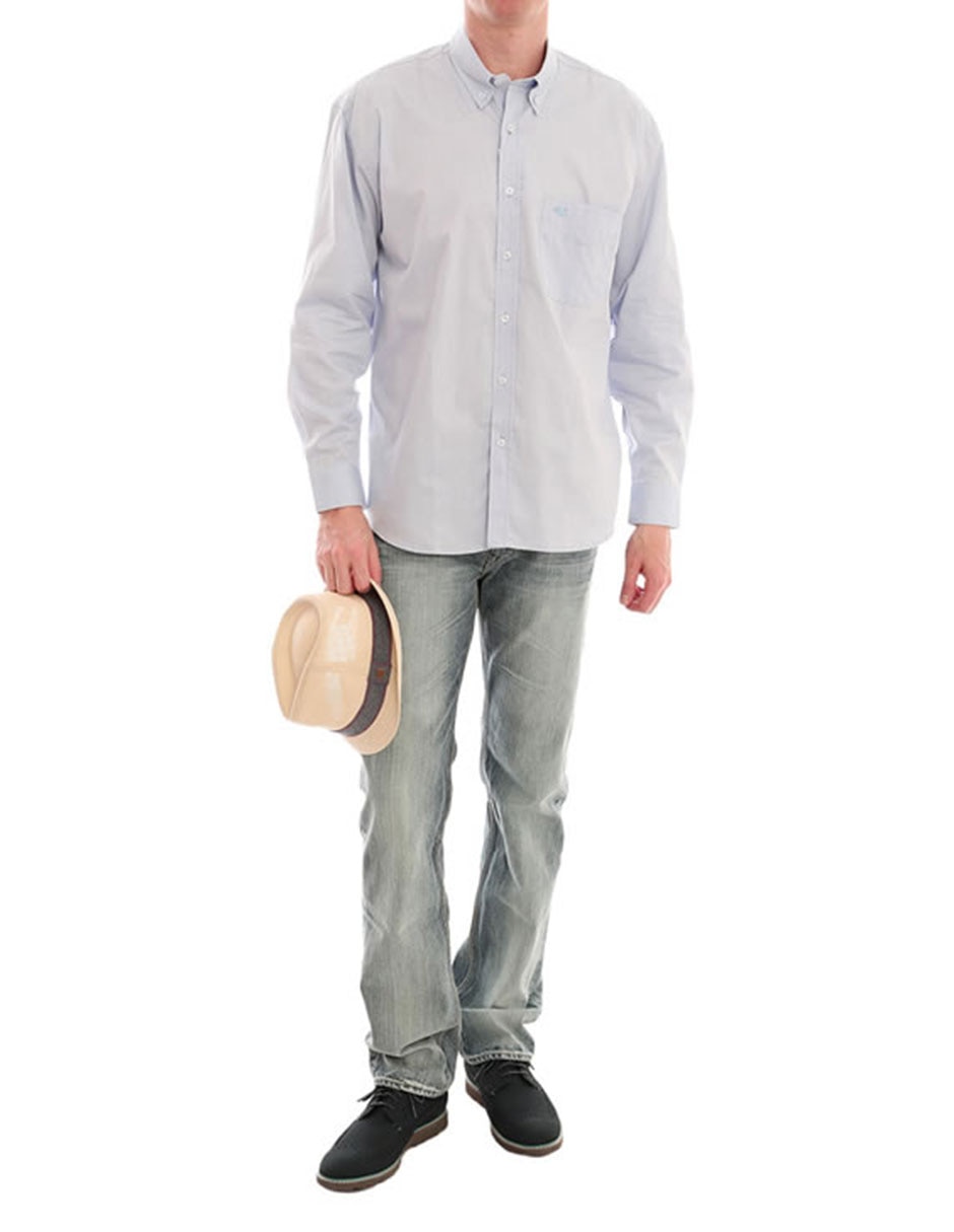 Camisa casual de algodón manga larga para hombre Camisa casual de algodón manga larga para hombre