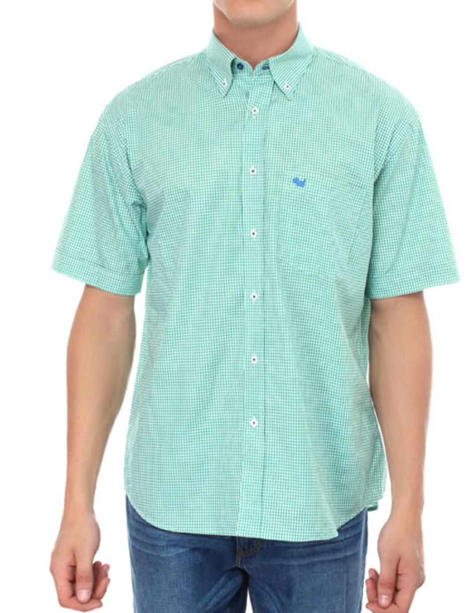 Camisa casual de algodón manga corta para hombre
